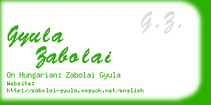 gyula zabolai business card